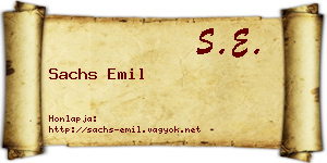 Sachs Emil névjegykártya