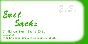 emil sachs business card